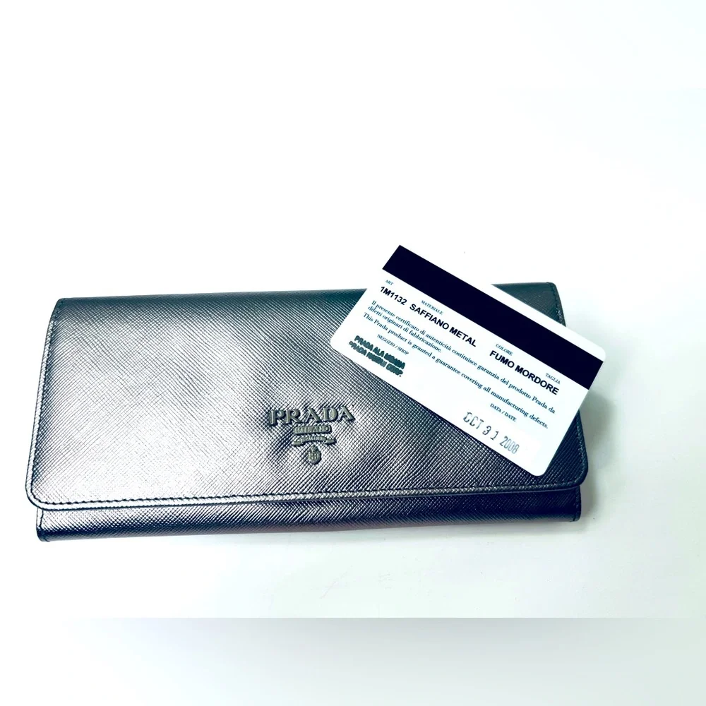 Prada Women's Metallic Wallet EUC